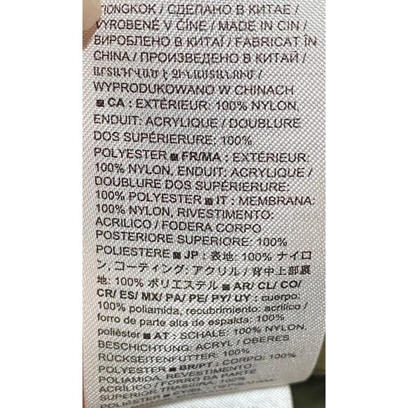 GAP Fit Upcycled Parka Jacket Hooded Cinched Waist Water Resistant Longline L - Picture 10 of 13